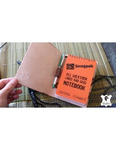 Cuaderno de campo A6  en cuero marrón